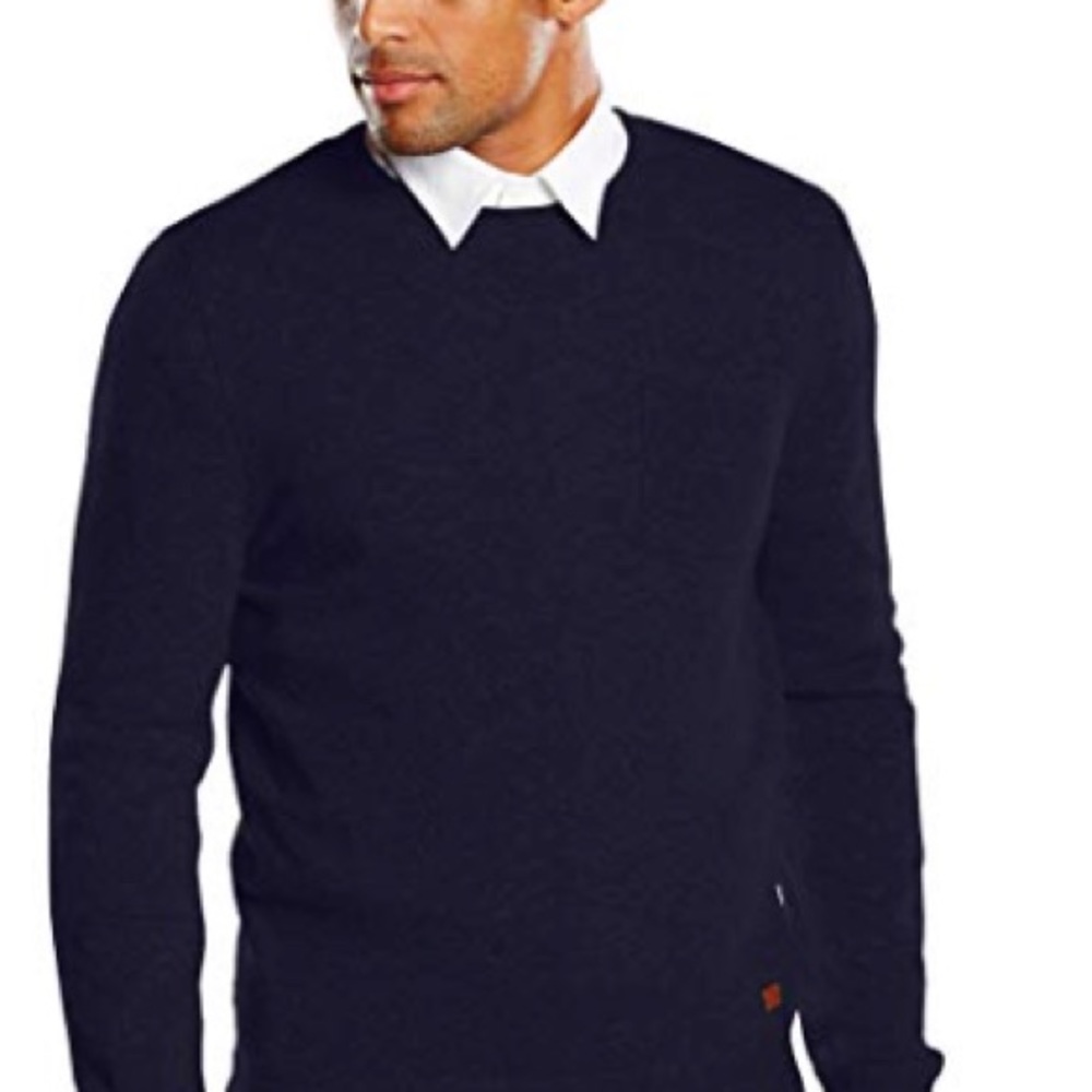 Napapijri navy blue wool long sleeve shirt